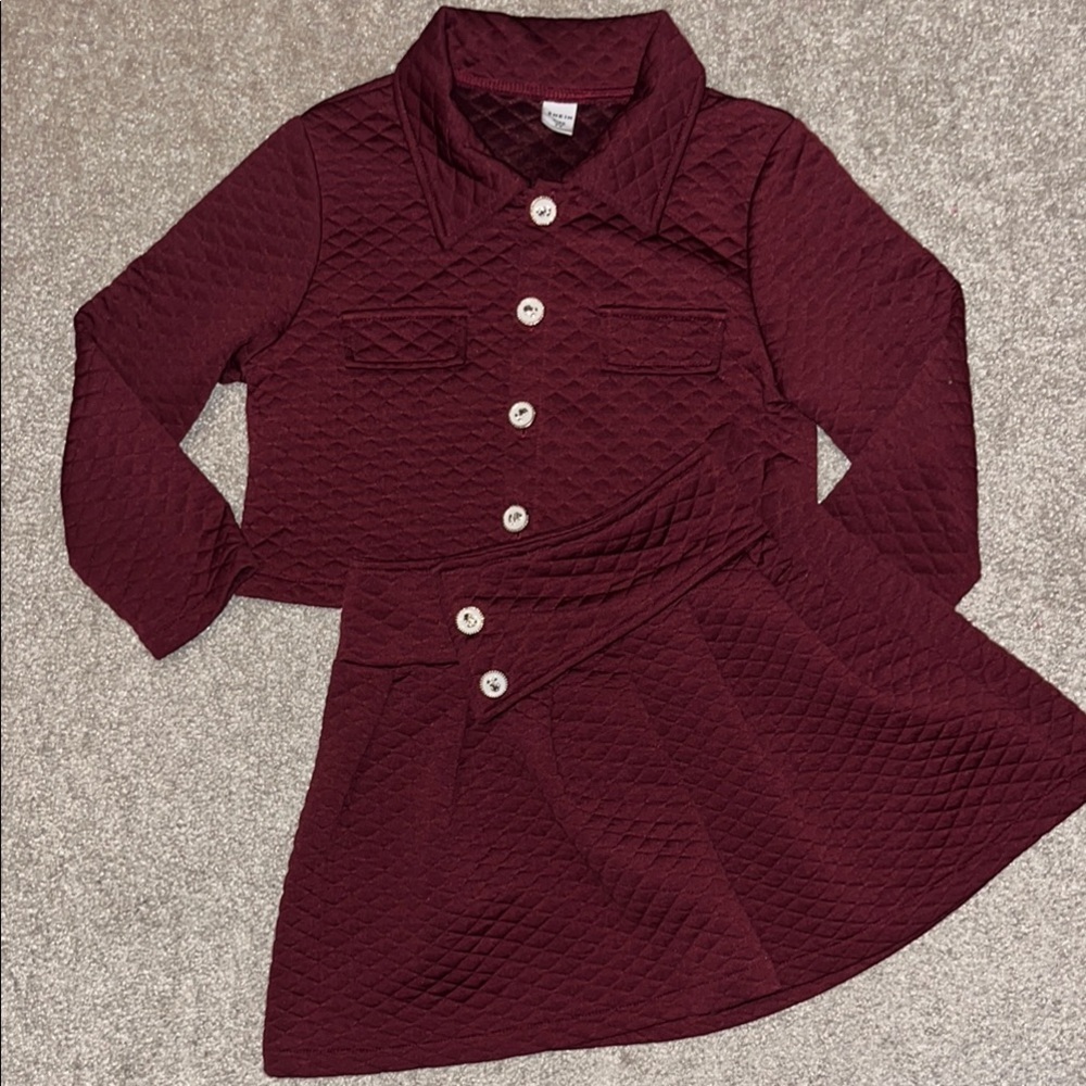 Girls Shein 2 piece jacket and skirt set size 7